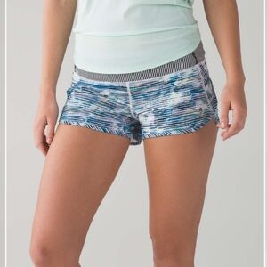 Lululemon Speed Short *4-way Stretch 2.5"Blurry Belle Multi / Tink Stripe Black